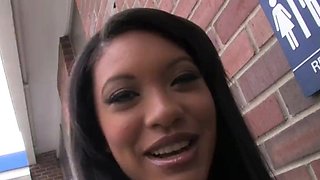 Ebony Teen Rhianna Ryan Sucks And Fucks Big White Gloryhole Cock