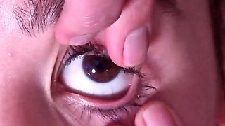 Cum dumpster acquires a full ejaculation into her open eye | talking