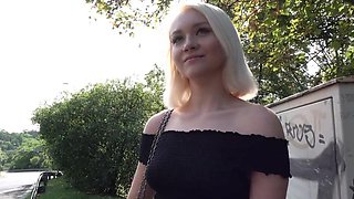 Public Agent Blonde teen Marilyn Sugar banged in the woods