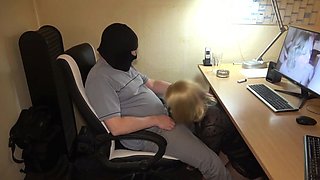 Slutwife swallows numerous loads at the office