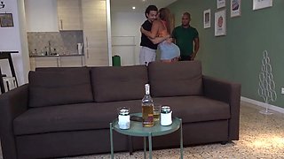 Desi Cuckold observes his wifey getting pumped by his friend Desi Cuckold invited his most good ally at his home for soiree He then loves watching his wife getting pumped by his ally