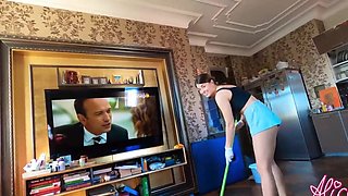 Sexy Wife Blowjob and Hardcore Sex POV after House Cleaning