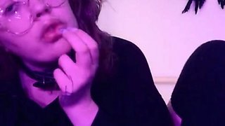Cute Goth Girl Squirts and Fucks Inked Pussy