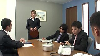 Japanese assistant get drilled from all rencounter members, utter uncensored JAV episode