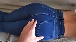 Horny Step Sister Fucks In Ripped Denim and Takes A Big Load Of Cum