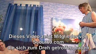 CRAZY GERMAN COUPLE FUCK IN FRONT OF MATURE MAID