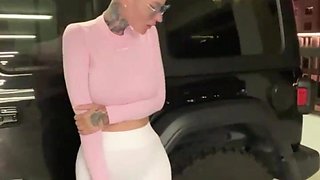 bald inked whore unloading in public parking