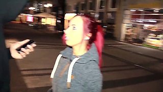 GERMAN REDHEAD TEEN BITCH PICKUP STRANGER IN COLOGNE TO SEX