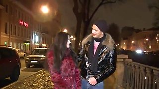 Casual orgy Polina with handsome stranger