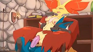 Delphox banged by Lucario Animated