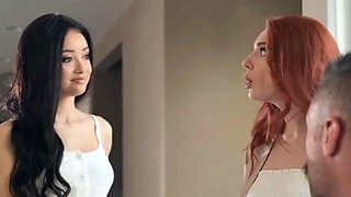 Stepdaughter Lacy & bestie peek on Dad Charles! And as gorgeous pretty soon as Lacy Lennon got a worthy peek this honey knew that that hottie and her best friend Scarlett Bloom need to rush in and engorge themselves on Charles' copious Shlong!