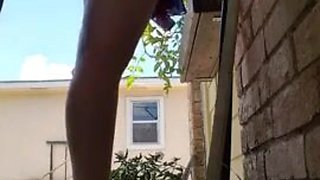 Risky banging breasty wifey infront of neighbors window