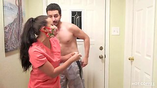Latina nurse acquires home to supreme romp after a long shift