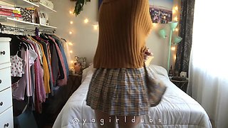 School Girl makes herself Cum for you