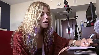 Blonde Hippie Fucked and Facialed