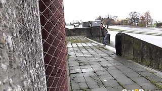 Public Pissing Leaves A Puddle! A marvelous European hotty is for somewhere to urinate and when that babe finds ideal spot, this babe pulls down her denims and urinates onto concrete leaving behind a giant urinate splash