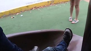 JOHNNYGOODLUCK Busty Nickey Huntsman Rides Outdoor Cock POV