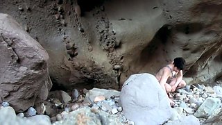 Cave dame comes for fuck-fest and gets all of her fuck holes crammed