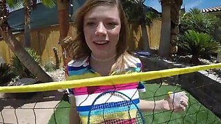 Banging a sporty badminton honey (Mia Collins)